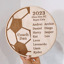 Load image into Gallery viewer, Soccer Coach Personalised Gift Plaque - Wooden