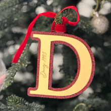 Load image into Gallery viewer, Glitter Letter Christmas Ornament - Personalised