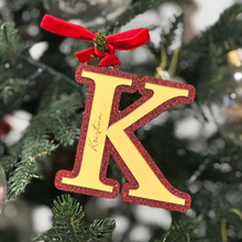 Load image into Gallery viewer, Glitter Letter Christmas Ornament - Personalised