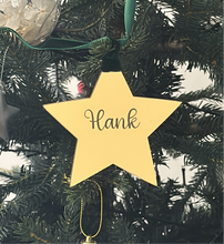 Load image into Gallery viewer, Engraved Star Christmas Ornament- Personalised