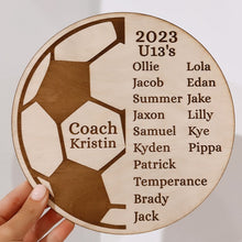 Load image into Gallery viewer, Soccer Coach Personalised Gift Plaque - Wooden