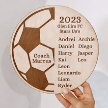 Load image into Gallery viewer, Soccer Coach Personalised Gift Plaque - Wooden