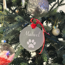 Load image into Gallery viewer, Pet Christmas Tree Ornament - Paw Print Frosted