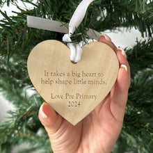 Load image into Gallery viewer, Teacher Heart Christmas Ornament - Personalised