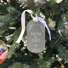 Load image into Gallery viewer, Our First Year as Parents Christmas Ornament - Frosted