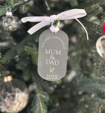 Load image into Gallery viewer, Our First Year as Parents Christmas Ornament - Frosted