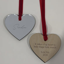 Load image into Gallery viewer, Teacher Heart Christmas Ornament - Personalised