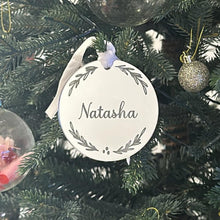 Load image into Gallery viewer, Mirrored Wreath Christmas Ornament - Personalised