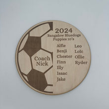 Load image into Gallery viewer, Soccer Coach Personalised Gift Plaque - Wooden