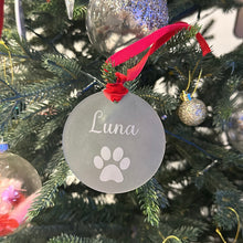 Load image into Gallery viewer, Pet Christmas Tree Ornament - Paw Print Frosted