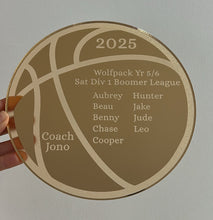 Load image into Gallery viewer, Basketball Coach Personalised Gift Plaque - Acrylic