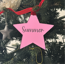 Load image into Gallery viewer, Engraved Star Christmas Ornament- Personalised