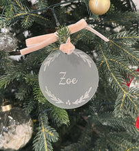 Load image into Gallery viewer, Frosted Wreath Christmas Ornament - Personalised