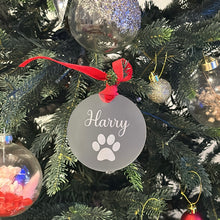 Load image into Gallery viewer, Pet Christmas Tree Ornament - Paw Print Frosted