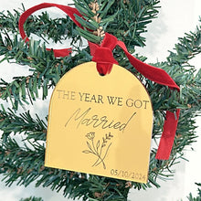 Load image into Gallery viewer, The Year we Got Married Christmas Ornament - Mirrored