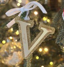 Load image into Gallery viewer, Glitter Letter Christmas Ornament - Personalised