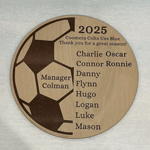 Load image into Gallery viewer, Soccer Coach Personalised Gift Plaque - Wooden