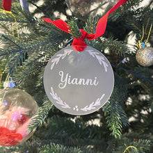 Load image into Gallery viewer, Frosted Wreath Christmas Ornament - Personalised