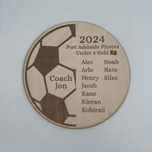 Load image into Gallery viewer, Soccer Coach Personalised Gift Plaque - Wooden
