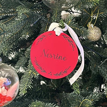 Load image into Gallery viewer, Mirrored Wreath Christmas Ornament - Personalised