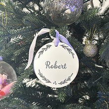 Load image into Gallery viewer, Mirrored Wreath Christmas Ornament - Personalised