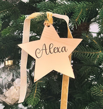 Load image into Gallery viewer, Engraved Star Christmas Ornament- Personalised
