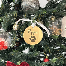 Load image into Gallery viewer, Pet Christmas Tree Ornament - Paw Print Mirrored