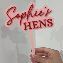 Load image into Gallery viewer, Hens Cake Topper - Personalised