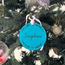 Load image into Gallery viewer, Mirrored Wreath Christmas Ornament - Personalised
