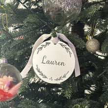 Load image into Gallery viewer, Mirrored Wreath Christmas Ornament - Personalised