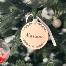 Load image into Gallery viewer, Mirrored Wreath Christmas Ornament - Personalised