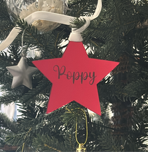Load image into Gallery viewer, Engraved Star Christmas Ornament- Personalised
