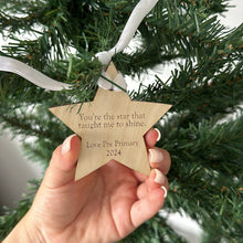 Load image into Gallery viewer, Teacher Star Christmas Ornament - Personalised