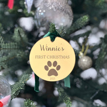Load image into Gallery viewer, Dog's First Christmas Ornament - Mirrored