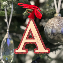 Load image into Gallery viewer, Glitter Letter Christmas Ornament - Personalised