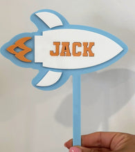 Load image into Gallery viewer, Rocket Ship Cake Topper - Personalised