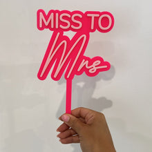 Load image into Gallery viewer, Miss to Mrs Cake Topper - Custom