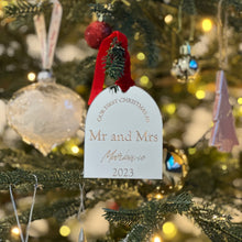 Load image into Gallery viewer, Our First Christmas as Mr and Mrs Christmas Ornament - Mirrored