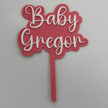 Load image into Gallery viewer, Baby Shower Cake Topper - Personalised