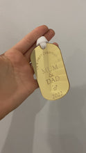 Load and play video in Gallery viewer, Personalised first year as parents Christmas ornament