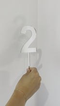 Load and play video in Gallery viewer, silver mirrored cake topper number