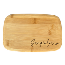 Load image into Gallery viewer, personalised cheese board name custom bamboo engraved