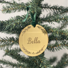 Load image into Gallery viewer, personalised custom gold name Christmas decoration