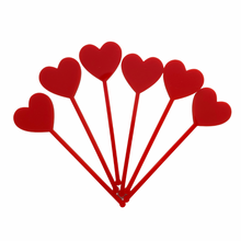 Load image into Gallery viewer, red love heart drink stirrers valentines day party