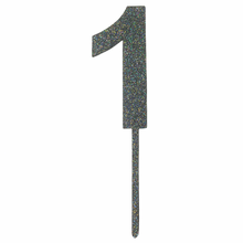 Load image into Gallery viewer, silver glitter number cake topper