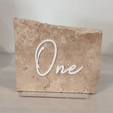 Load image into Gallery viewer, Travertine Wedding Table Numbers - Custom
