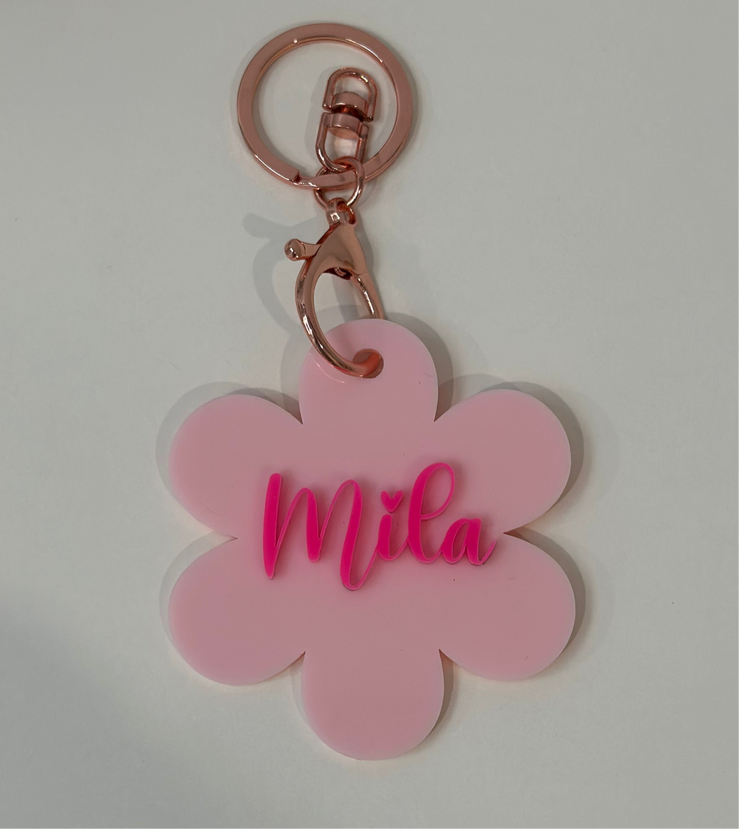 Flower Personalised Keyring