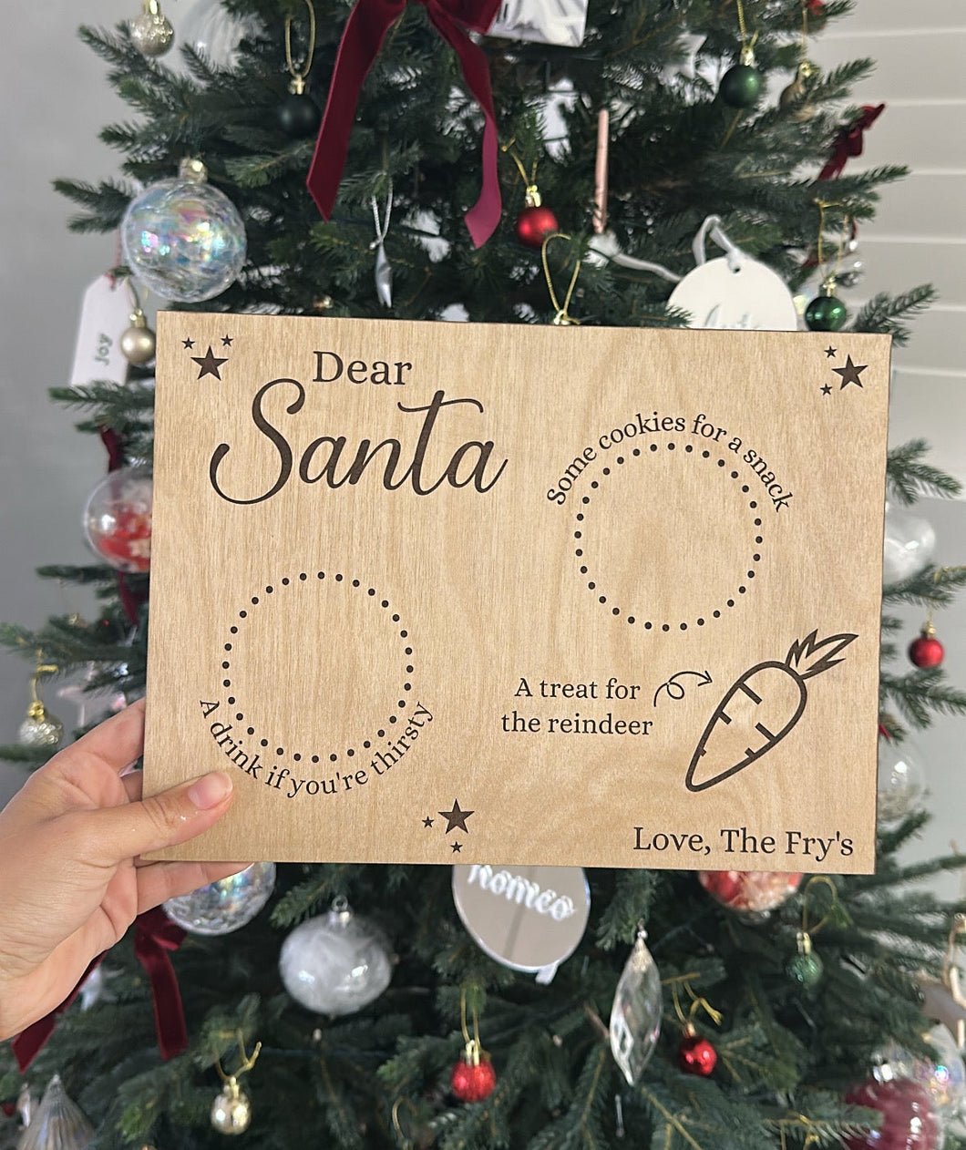 Wooden Santa Snack Board - Personalised