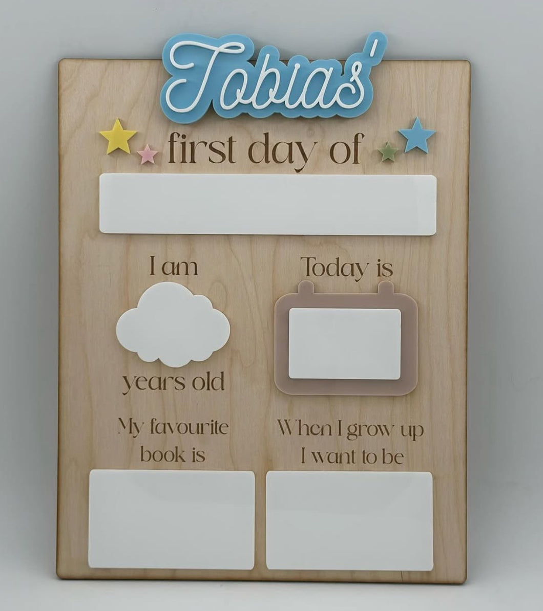 Deluxe First Day Of School Sign