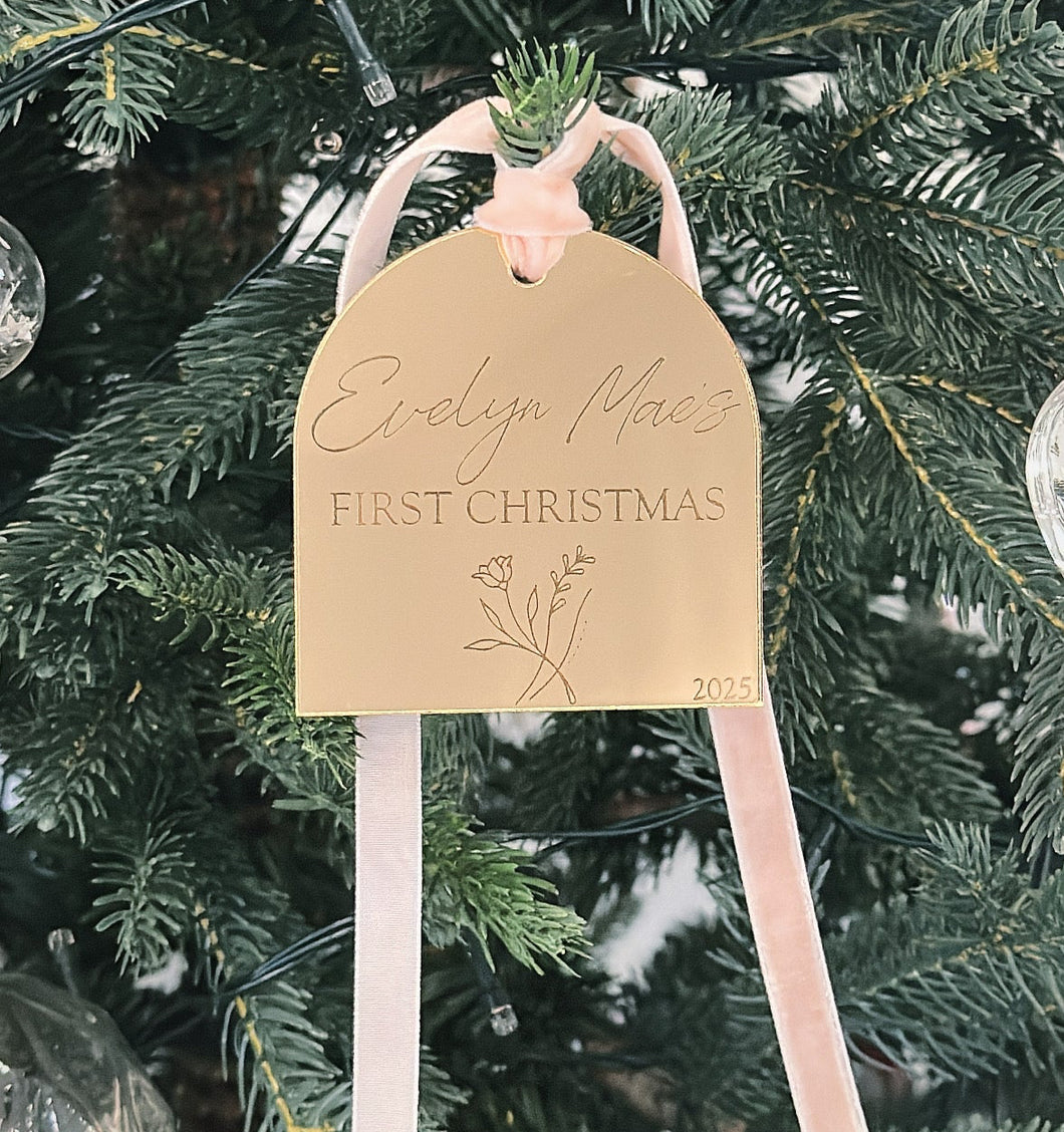 Baby's First Christmas Ornament - Mirrored